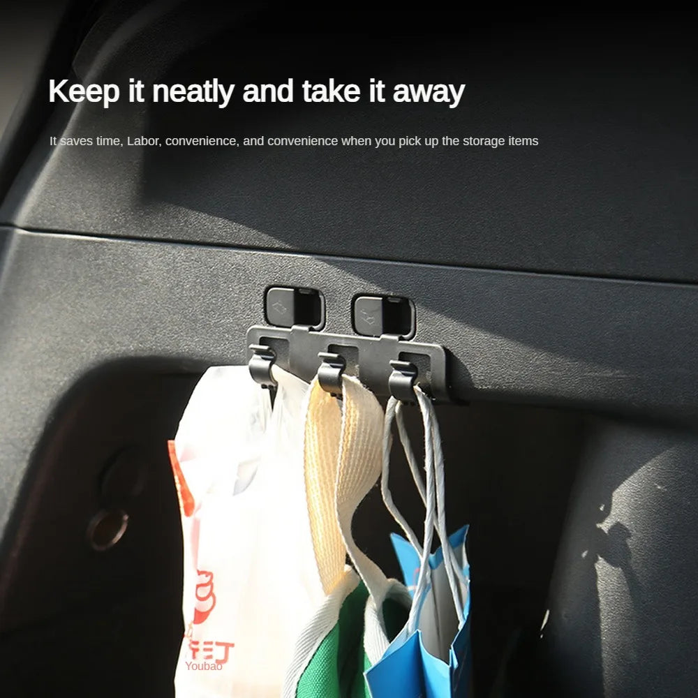 Rear Trunk Hook Storage Holder for Tesla Model Y 2024 Grocery Bag Umbrella Hanger