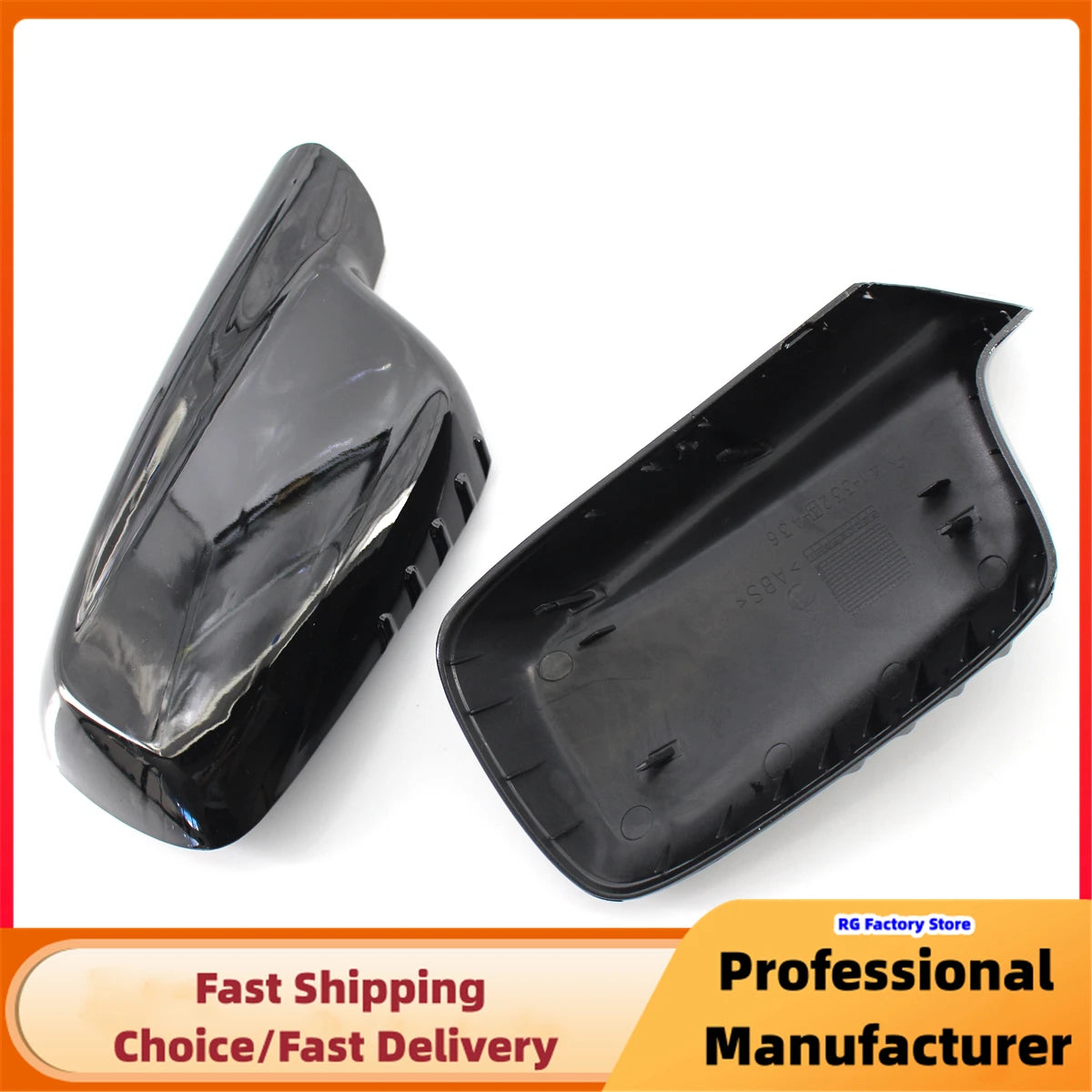 Gloss Black Side Mirror Cover Caps for BMW 7 Series E65 E66 E67 & E46 1999–2008