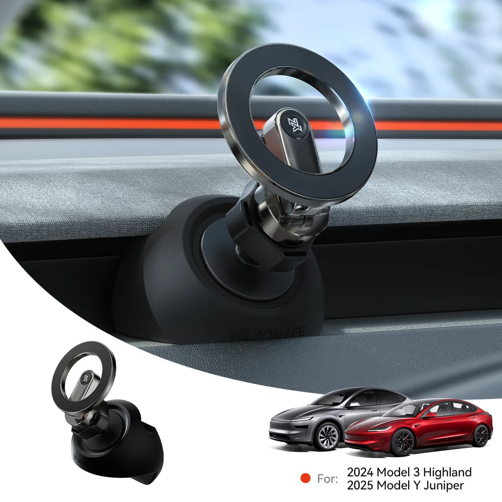 360° Magnetic Phone Holder for Tesla Model 3 Highland & Model Y Juniper