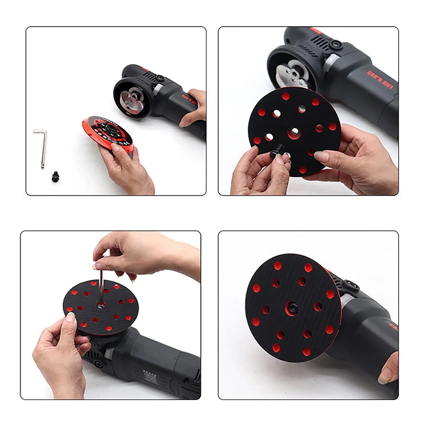 125/150mm 6 Hole DA Polisher Backing Plate Self Adhesive Sanding Pad