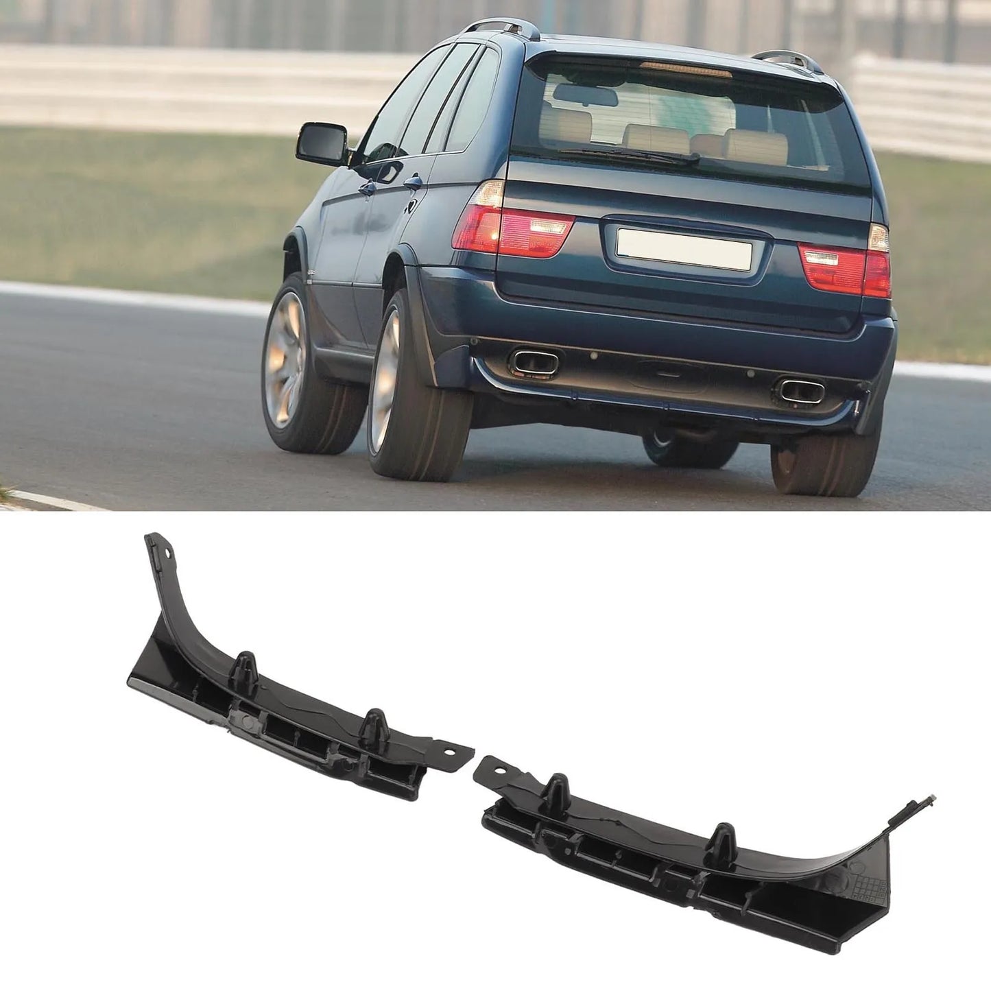 2PCS Front Bumper Bracket Holder Cover Set for BMW X5 E53 Facelift 2003–2007