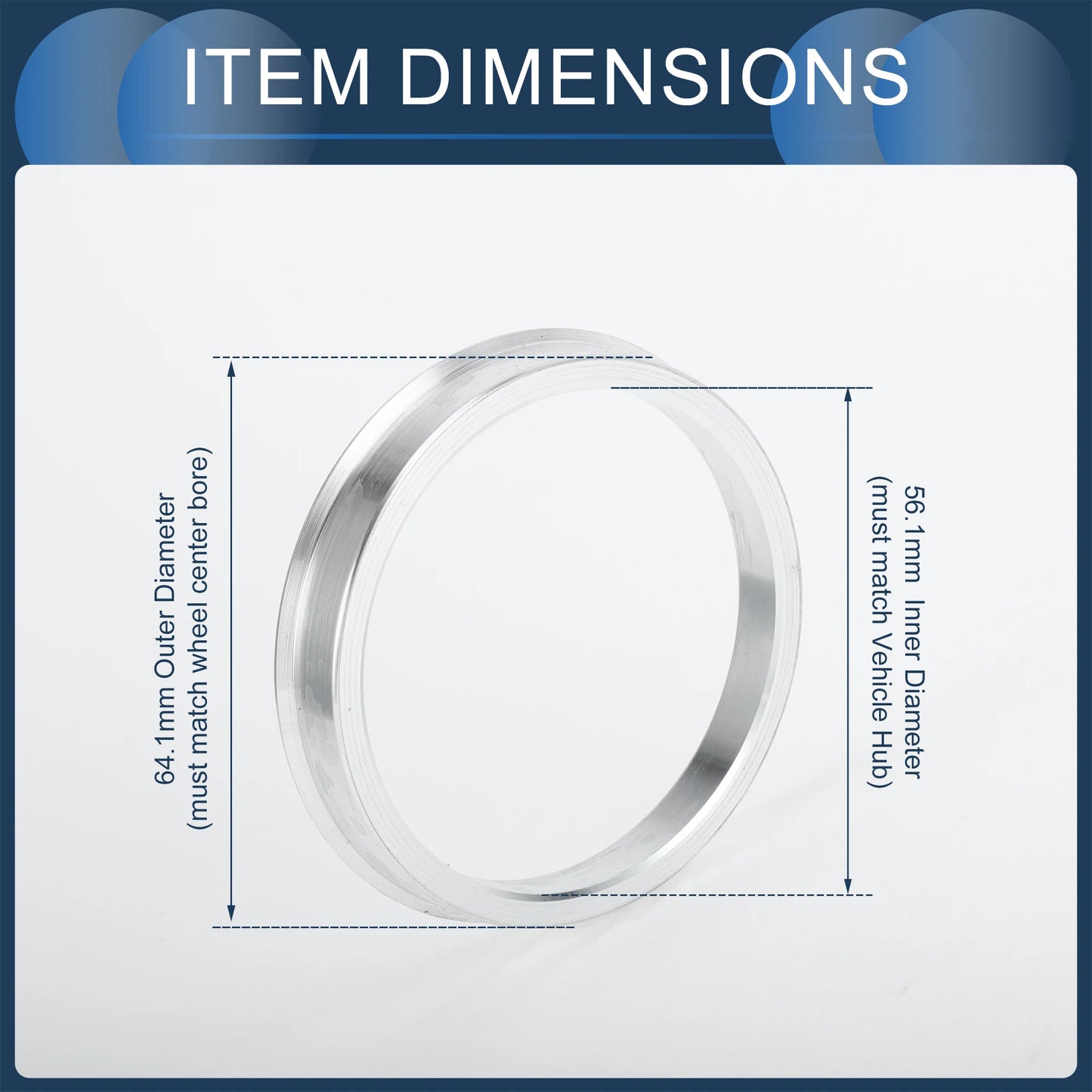 UXCELL 4Pcs Hub Centric Rings Wheel Centering Rings 56.1-64.1mm OD