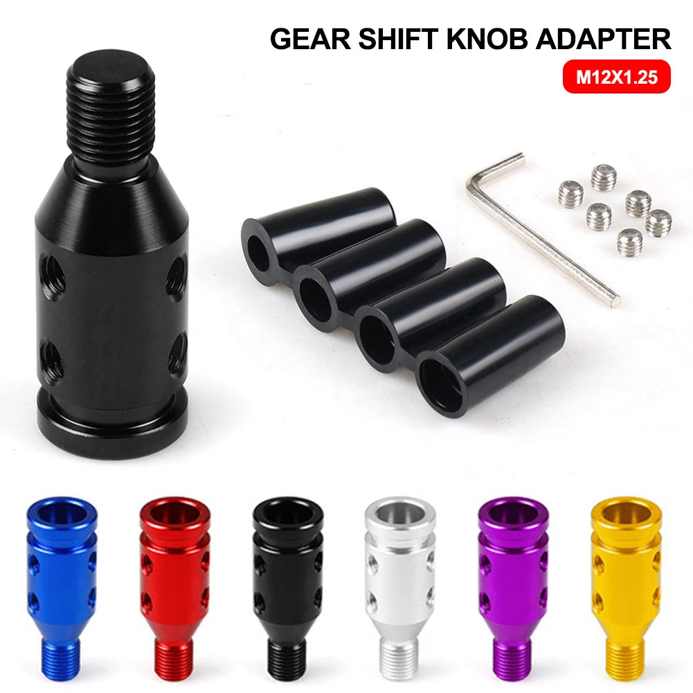 Aluminum Gear Shift Knob Adapter M12x1.25 BMW Mini M10x1.5 Honda Manual