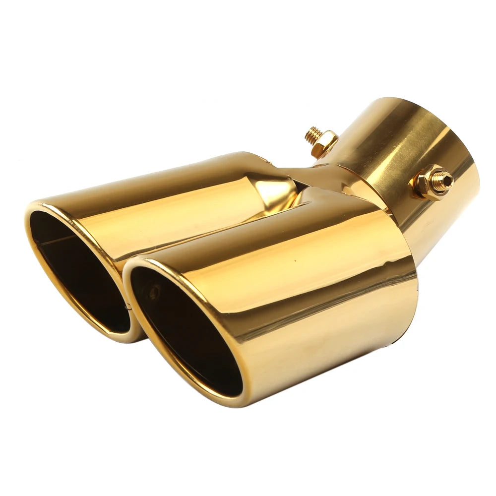 Universal Dual Slant Cut Stainless Steel Exhaust Tip 63mm Inlet 63 Outlet