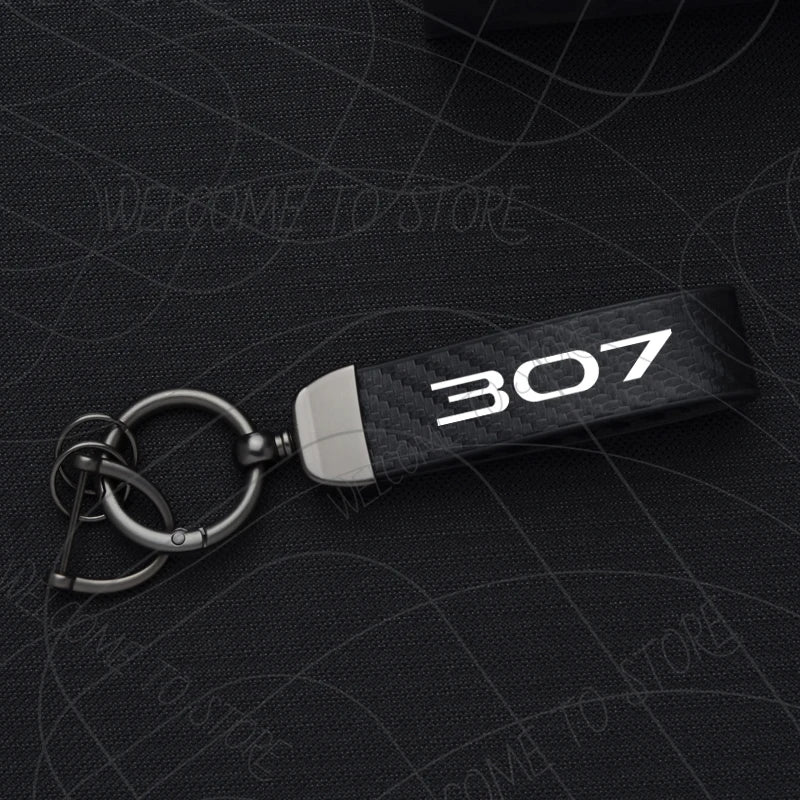 307 317 325 340 Keychain PU Leather Carbon Fiber Zinc Alloy Car Keyring