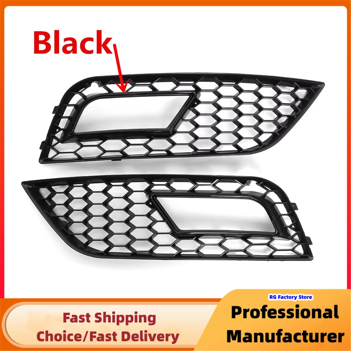 RS4 Style Honeycomb Front Fog Light Grille for Audi A4 B8.5 2013–2016