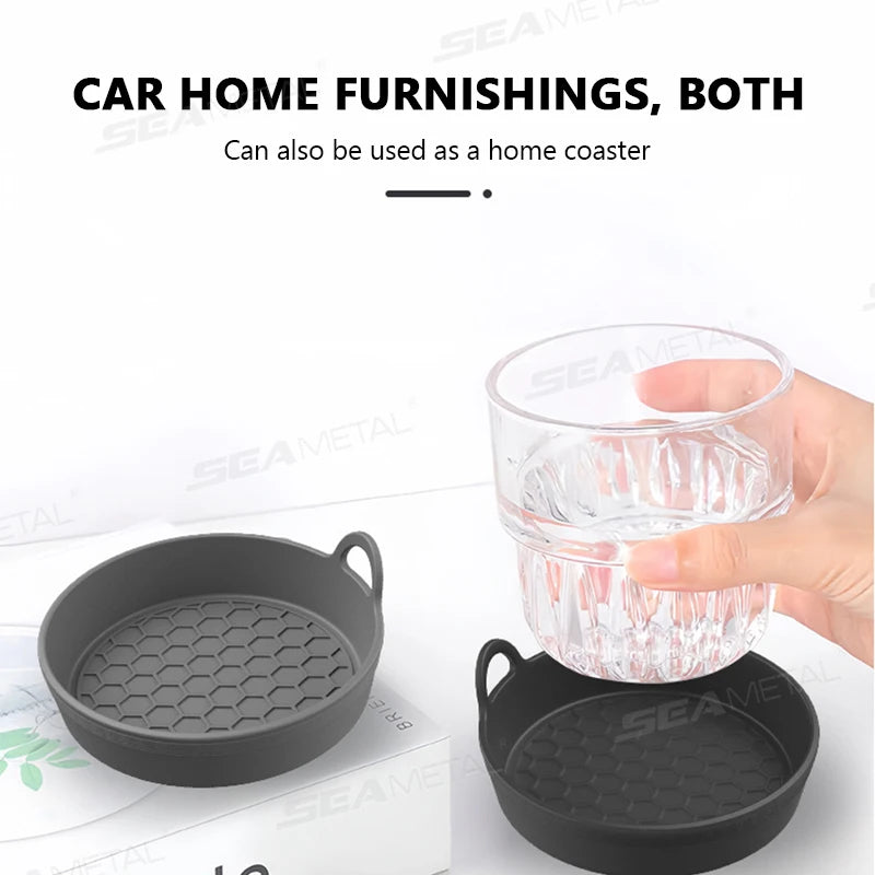 2Pcs Silicone Car Cup Holder Coaster Insert Non Slip Universal Cup Pad