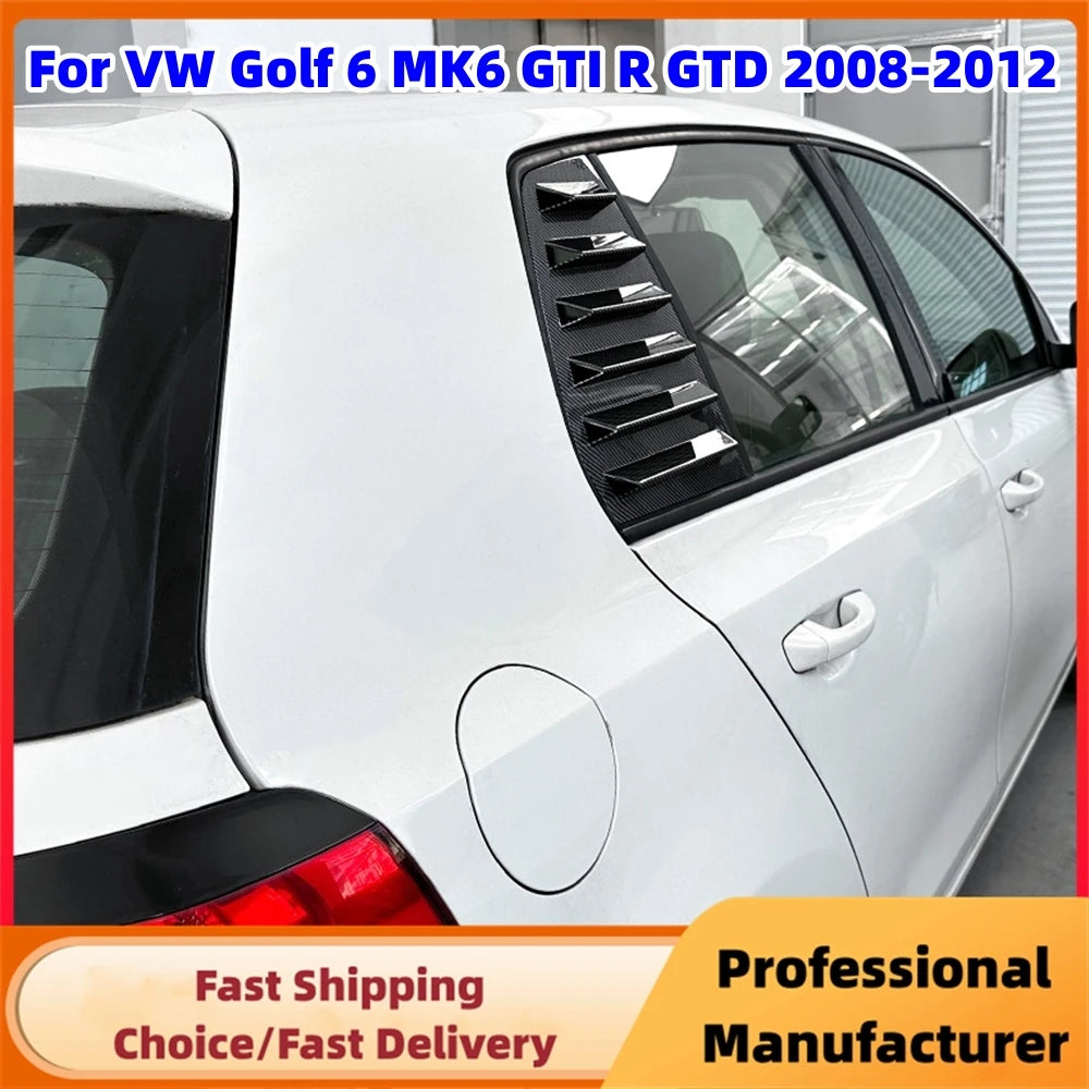 Rear Side Window Louver Trim Spoiler for VW Golf MK5 MK6 MK7 MK7.5 2003–2020