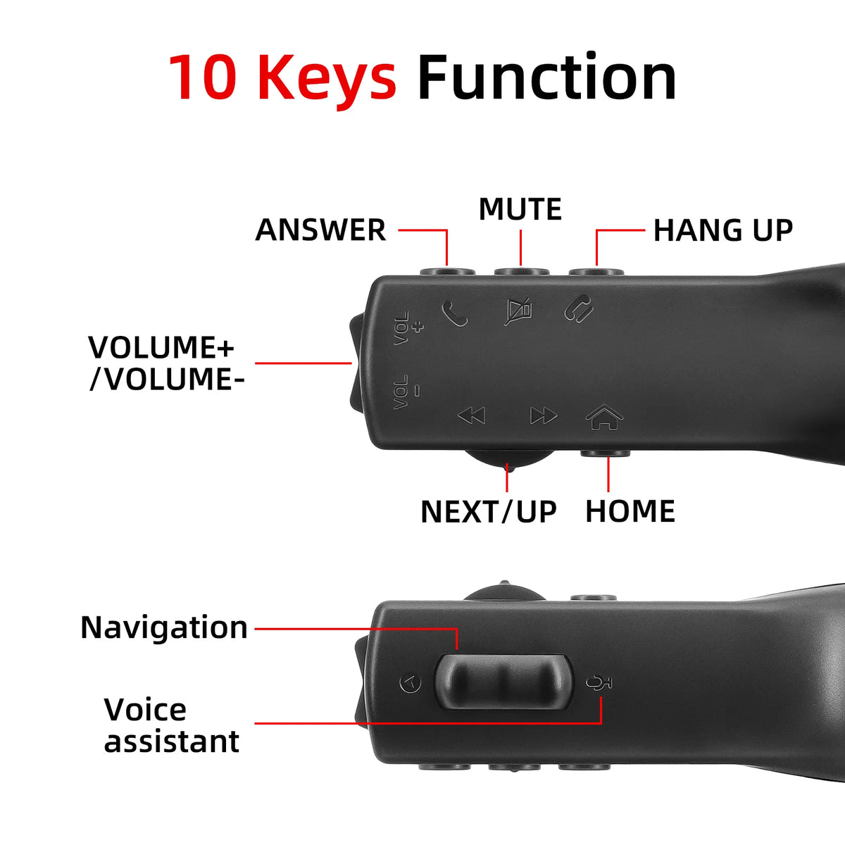 10 Key Car Steering Wheel Remote Control Audio GPS DVD Android Media Buttons
