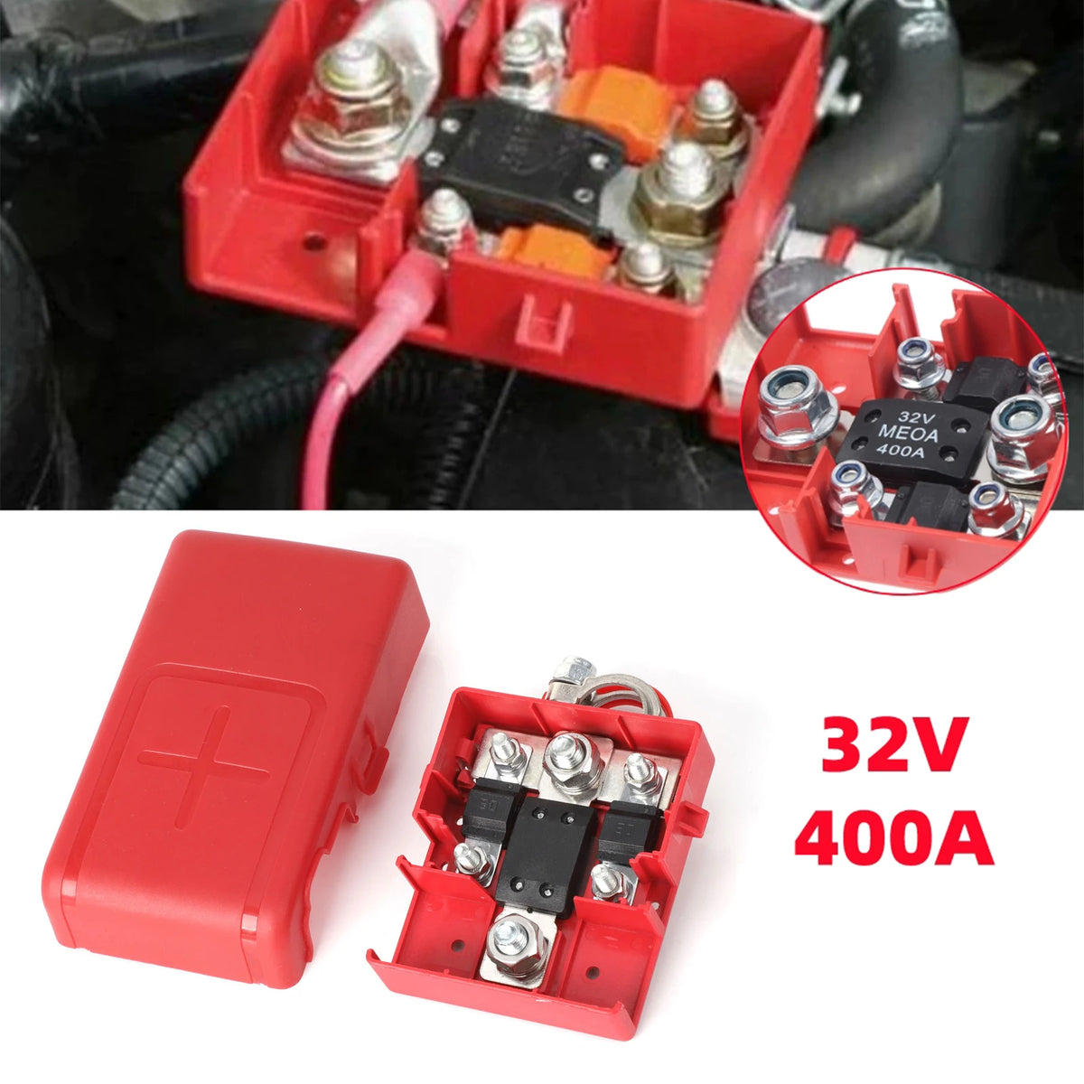 32V 400A Quick Release Fused Battery Terminal Clamp Distribution Connector