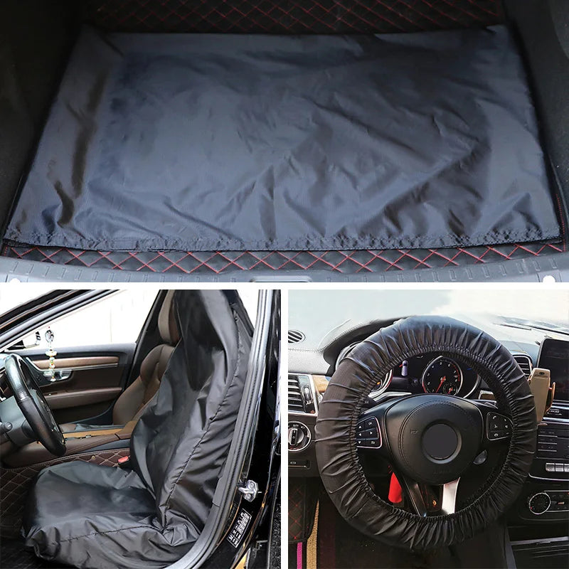 Universal Oxford Car Seat Protector & Steering Wheel Cover