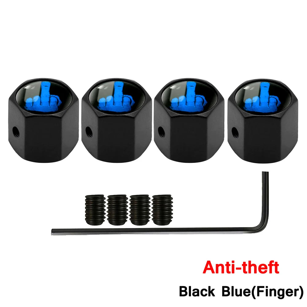 Skull Anti-Theft Tire Valve Stem Caps Locking Dustproof Valve Caps for Cars