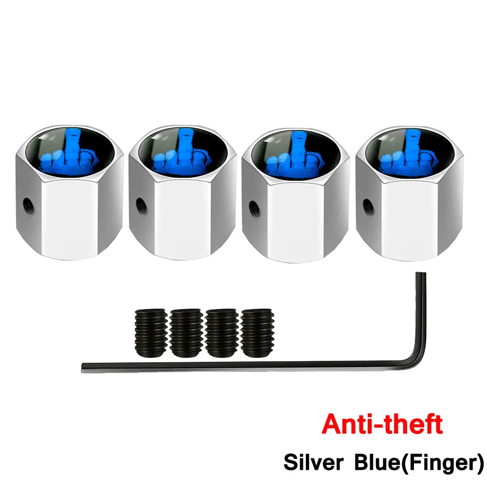 Skull Anti-Theft Tire Valve Stem Caps Locking Dustproof Valve Caps for Cars