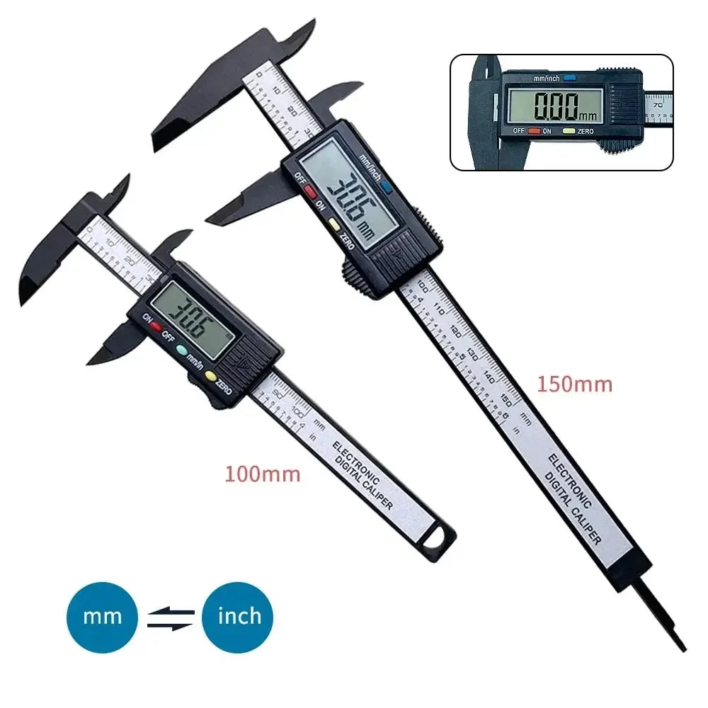 Digital Vernier Caliper 100mm 150mm Carbon Fiber Electronic Precision Gauge