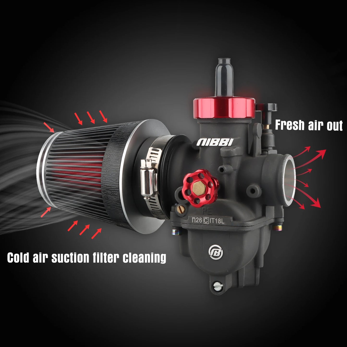 CNC Motorcycle Mushroom Air Filter Universal 42mm 48mm 54mm High-Flow Air