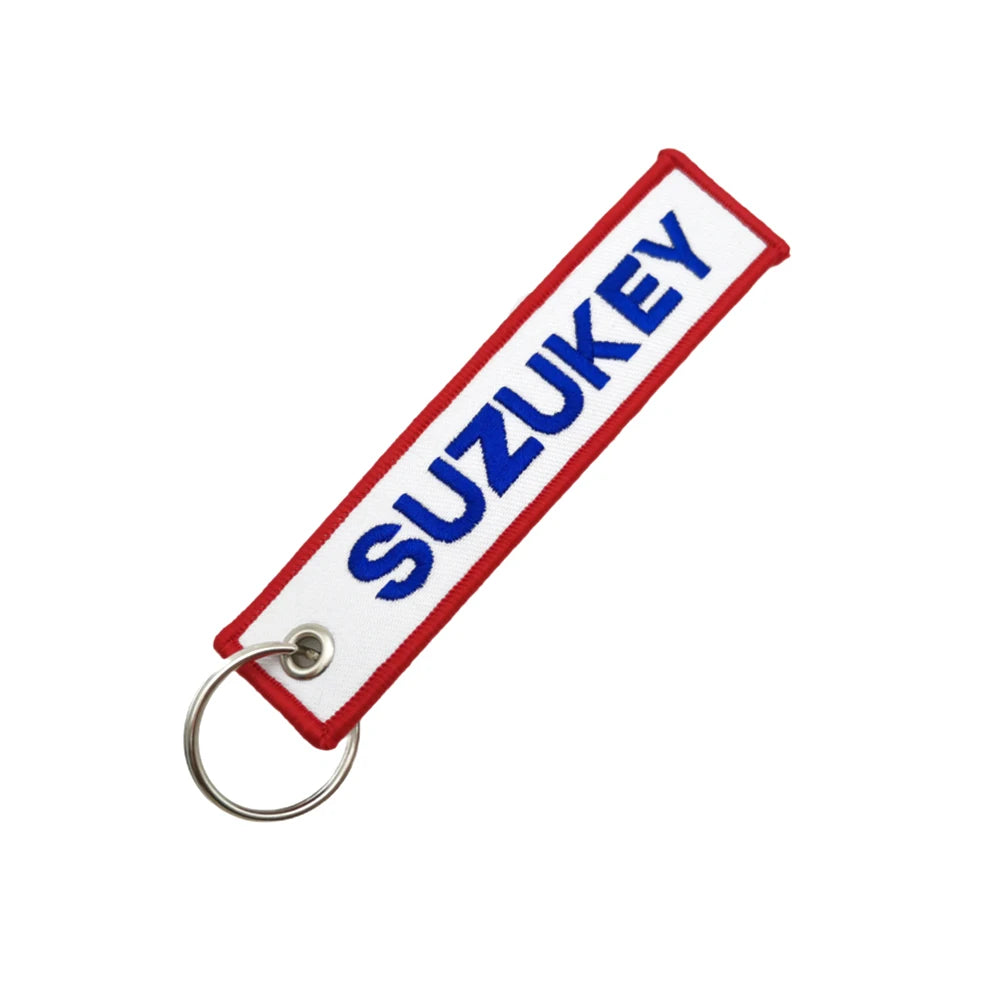 JDM Suzuki Style Embroidered Keychain Double Sided Car Motorcycle Key Ring