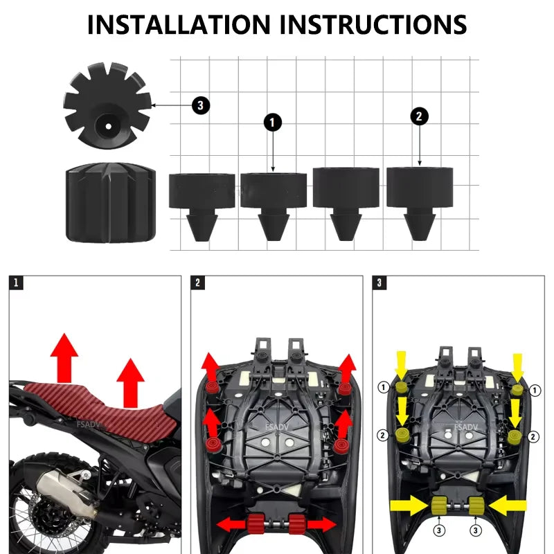 10mm Rider Seat Height Adjustment Kit for BMW R1300GS 2023-2024 GS ADV