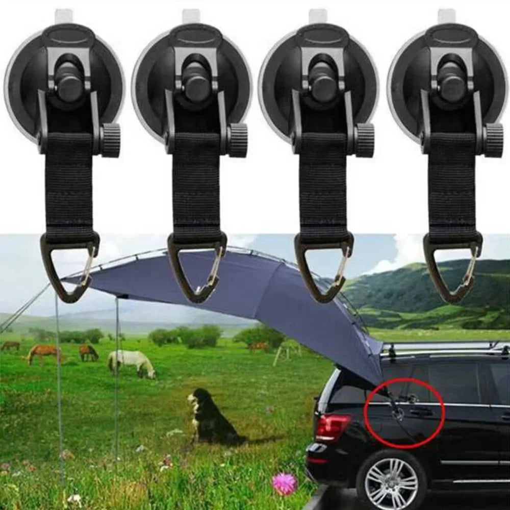 4Pcs Car Tent Suction Cups Buckles Awning Anchors Camping Tent Securing Hooks