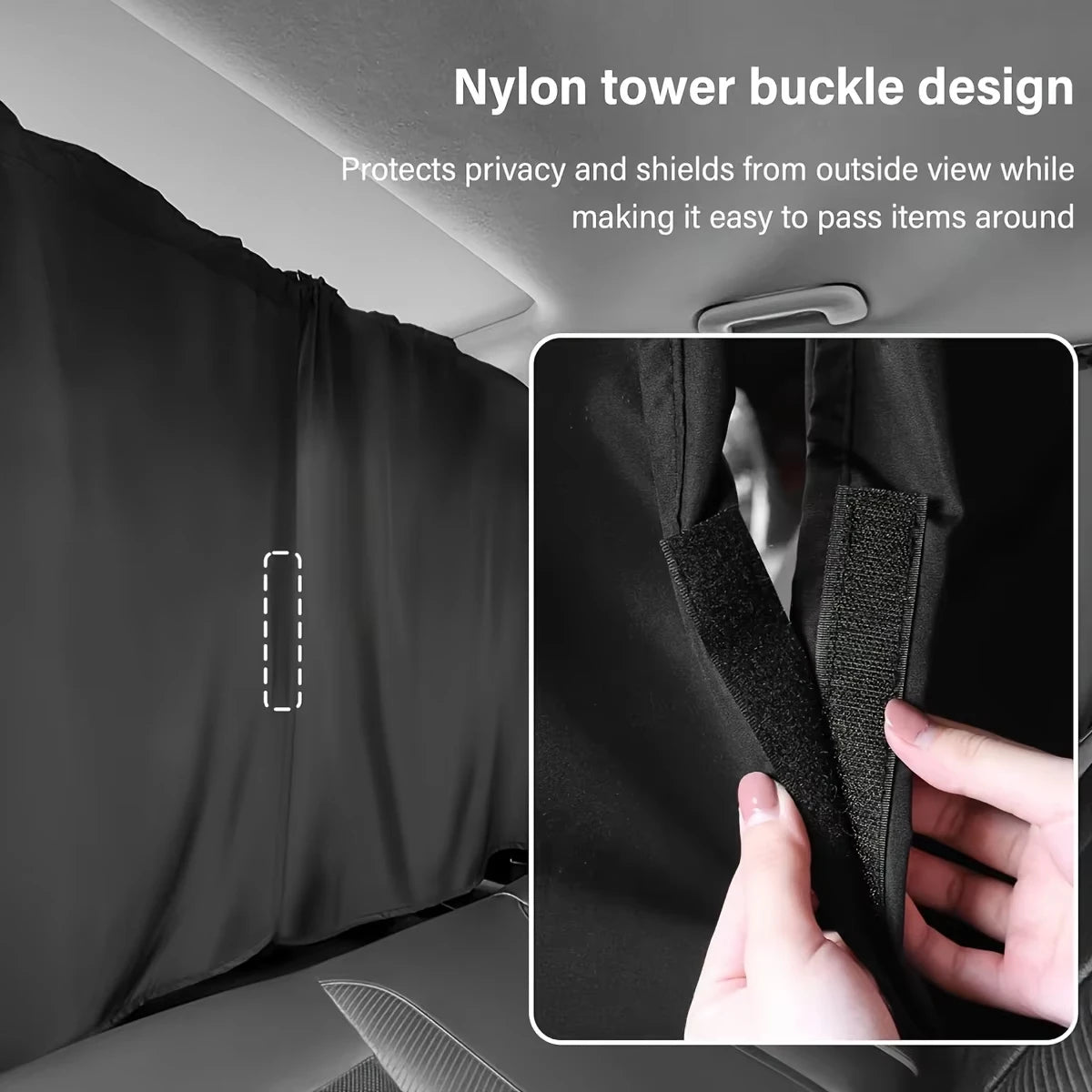4Pcs Car Privacy Curtains Window Shades Travel Camping Detachable Set
