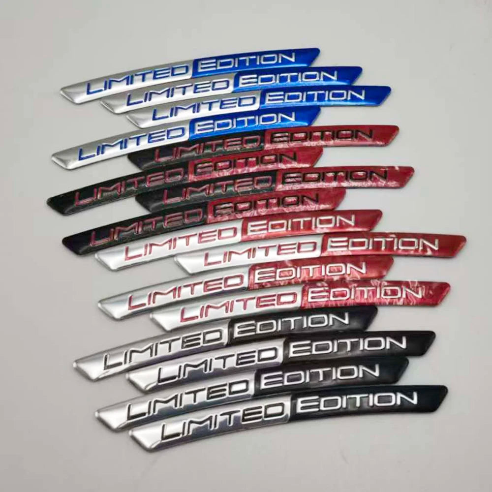 4PCS Aluminum Wheel Hub Stickers Limited Edition Emblem Decals for Car Motorcycle