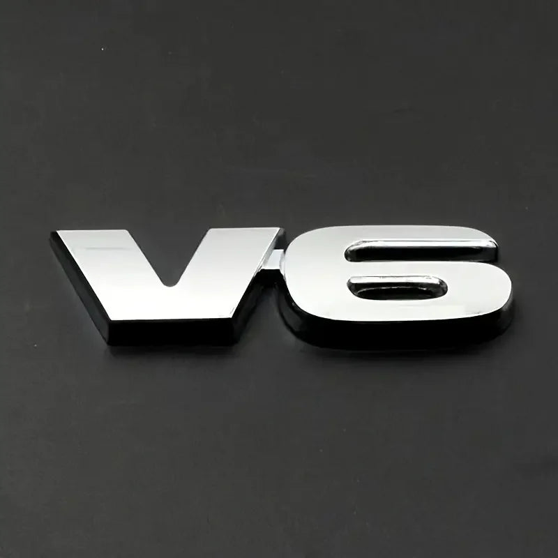 V6 3D Matte Black Emblem Badge Sticker Car Trunk Rear Side SUV Truck