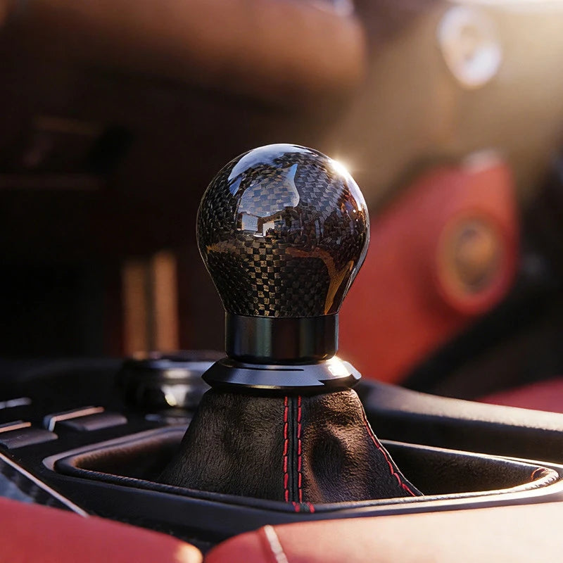 Carbon Fiber Aluminum Alloy Gear Shift Knob Manual Transmission Round Ball