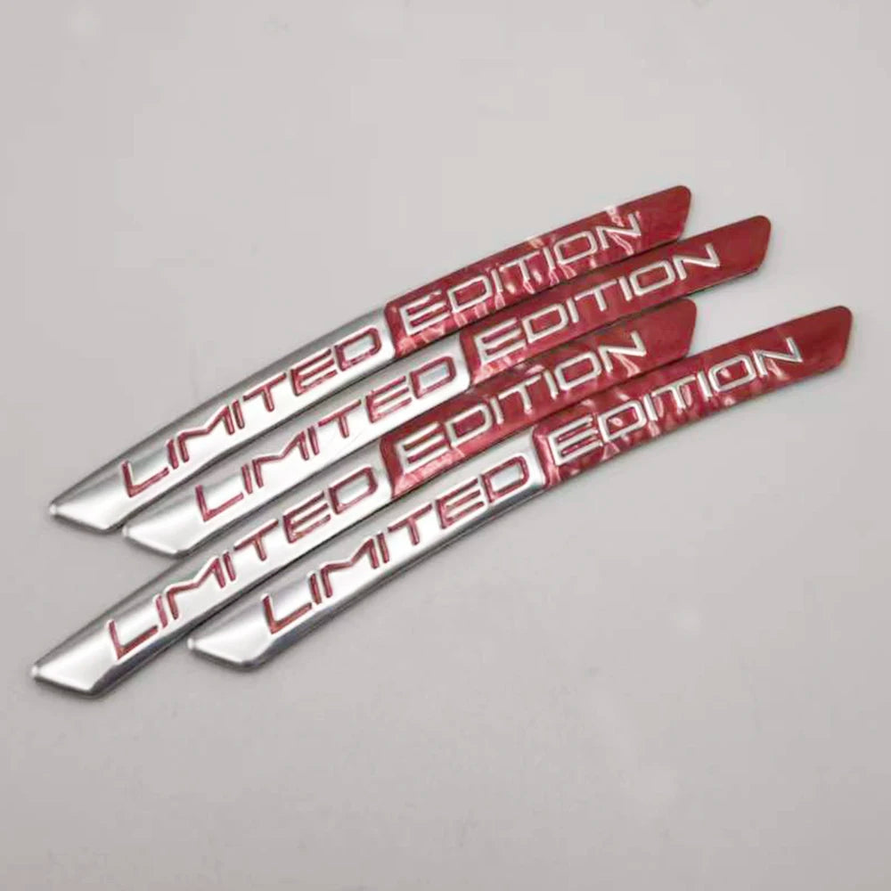 4PCS Aluminum Wheel Hub Stickers Limited Edition Emblem Decals for Car Motorcycle