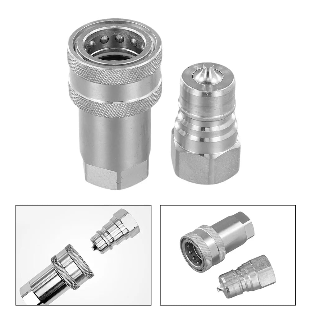 NPT 1/2 Hydraulic Quick Coupler ISO Series A High Pressure Oil Pipe Fitting