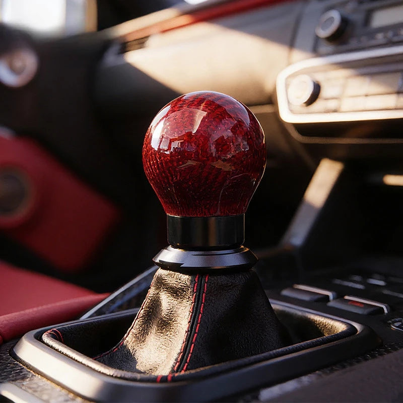 Carbon Fiber Aluminum Alloy Gear Shift Knob Manual Transmission Round Ball