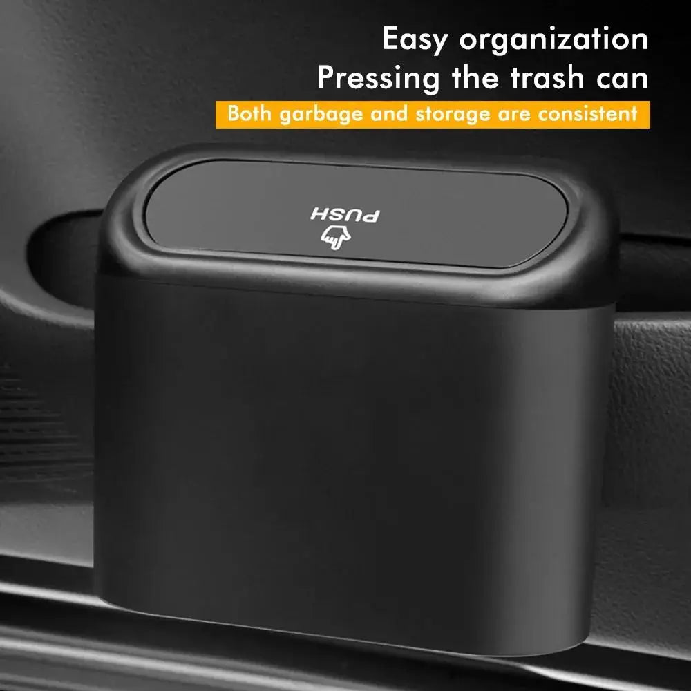 Mini Car Trash Can with Lid Leakproof Small Auto Garbage Bin Organizer