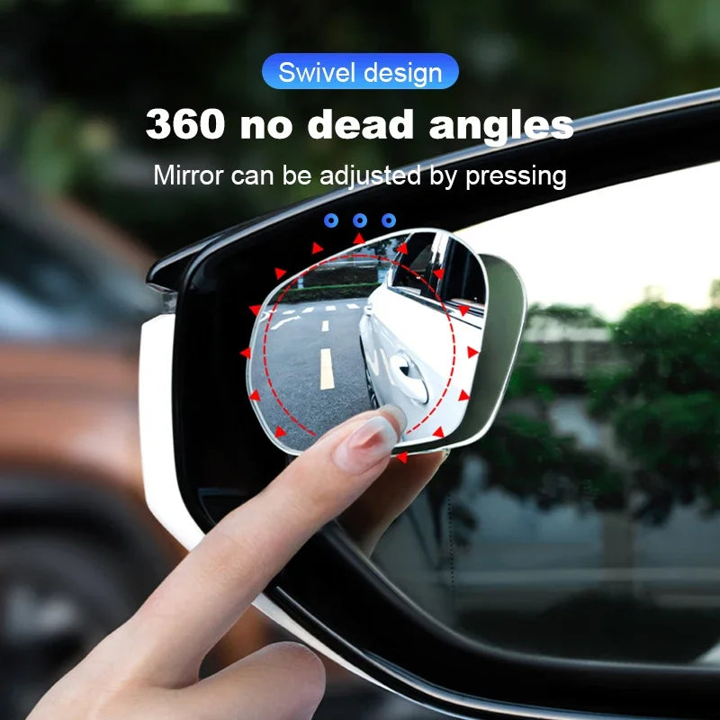 SEAMETAL 2PCS HD 360° Adjustable Blind Spot Mirror Frameless Wide-Angle