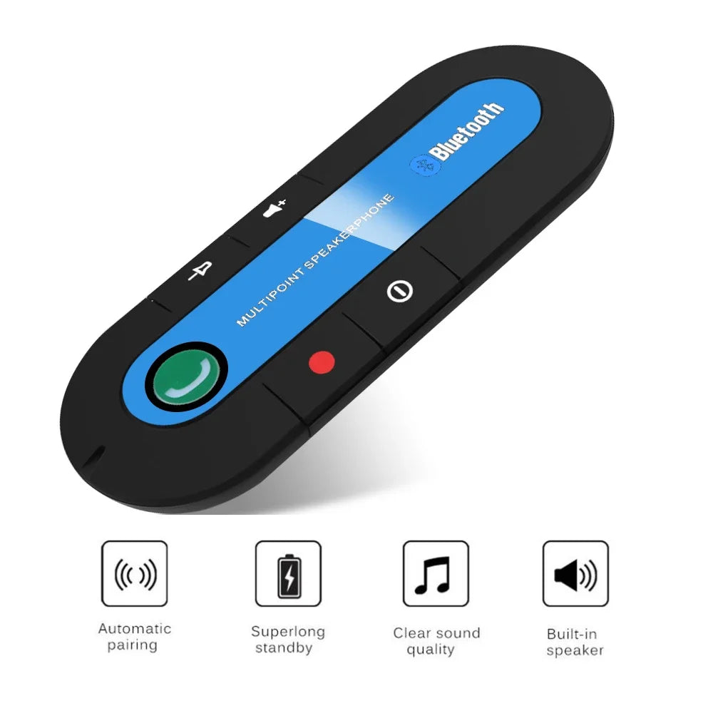 Bluetooth Car Kit Speakerphone Sun Visor Handsfree Wireless Audio Receiver