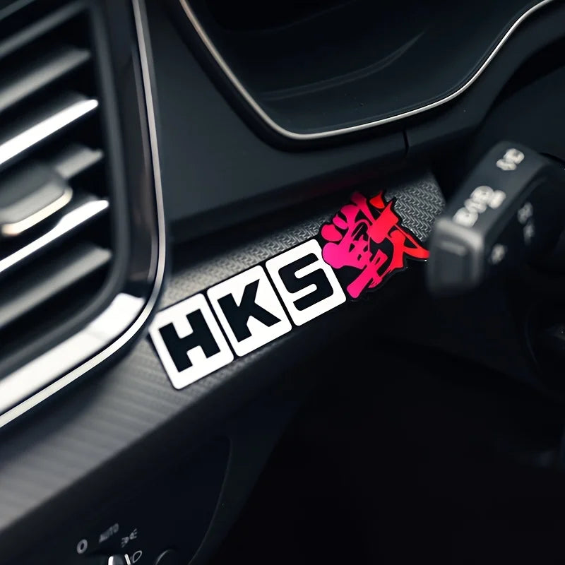 HKS Racing Gradient Waterproof Vinyl Sticker Red Blue JDM Car Exterior Decal