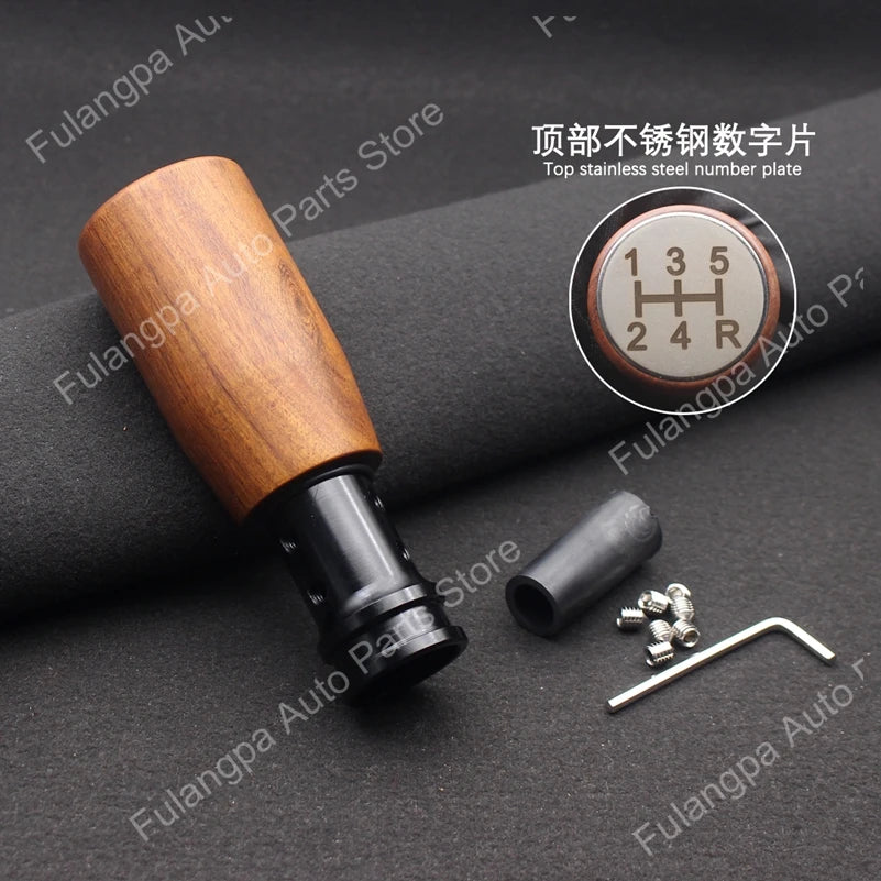 Wooden Gear Shift Knob Universal Manual Automatic 15mm Aperture 8/10/12mm