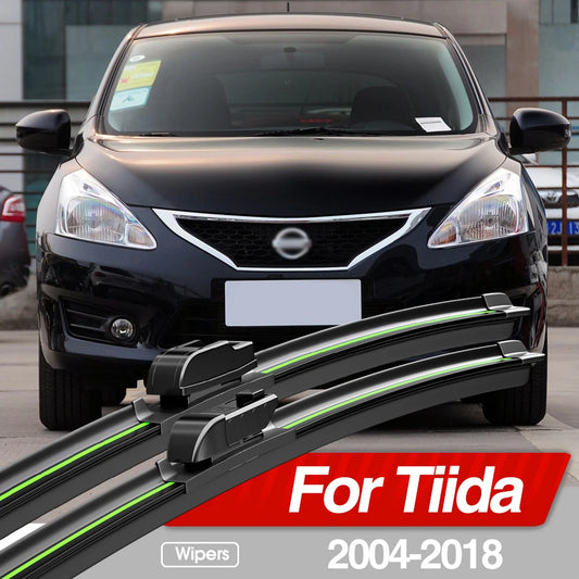 2PCS Front Windshield Wiper Blades for Nissan Tiida C11 C12 C13 2004–2018