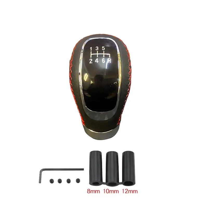 Universal 5 6 Speed Leather Manual Gear Shift Knob Car Shifter Lever Gear Head