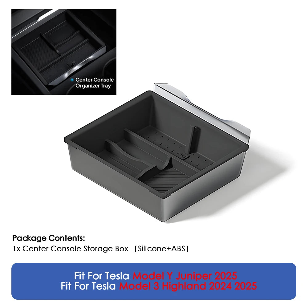 Center Console Organizer Tray for Tesla Model Y Juniper & Model 3 Highland 2024–25