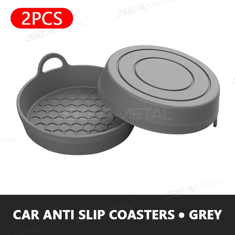 2Pcs Silicone Car Cup Holder Coaster Insert Non Slip Universal Cup Pad