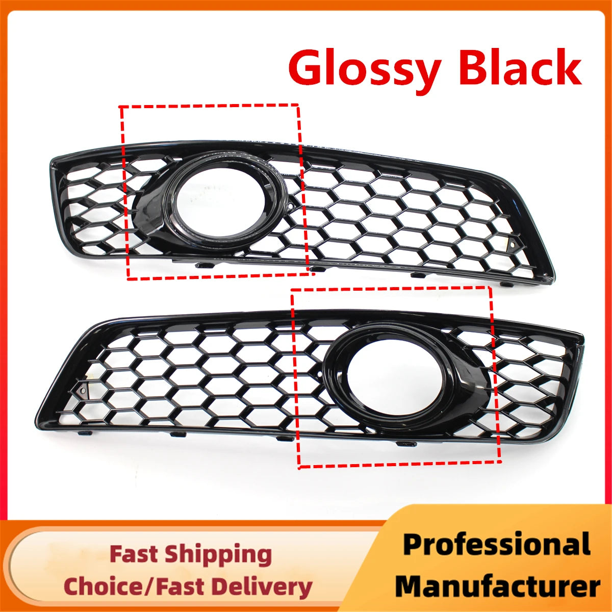 Honeycomb Front Fog Light Grille Set for Audi A3 8P 2009–2013
