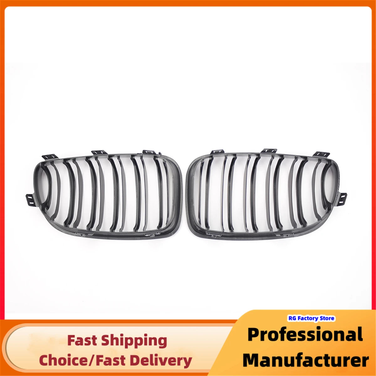 Gloss Black Double Slat Kidney Grille for BMW E81 E82 E87 E88 128i 130i 2008–2013