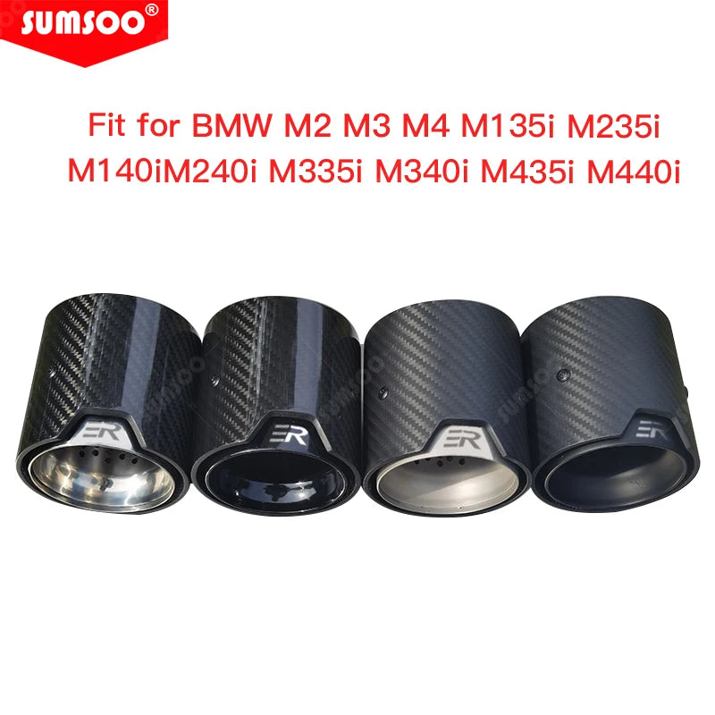1 x Carbon Fiber Exhaust Tip for BMW M2 M3 M4 M135i M235i M140i M240i