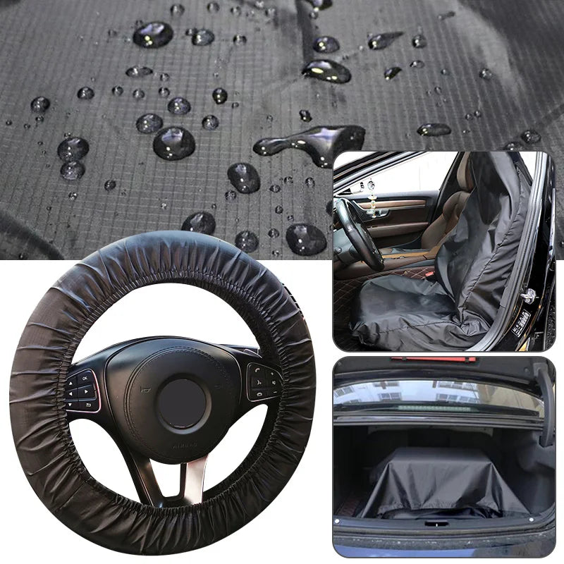 Universal Oxford Car Seat Protector & Steering Wheel Cover