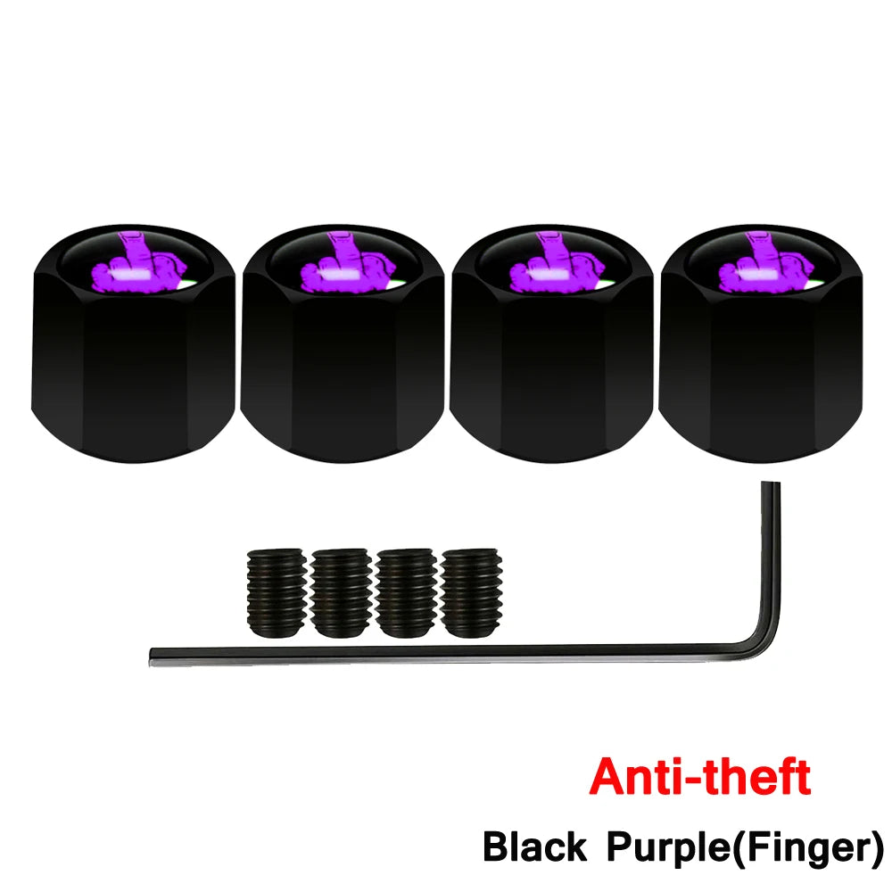 Skull Anti-Theft Tire Valve Stem Caps Locking Dustproof Valve Caps for Cars
