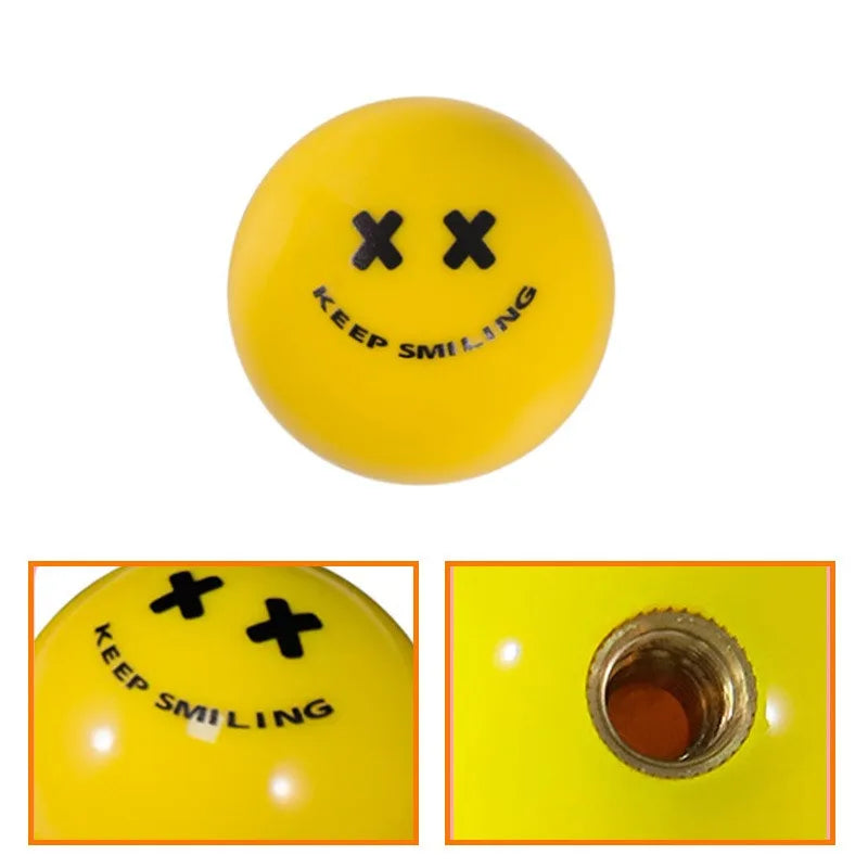 Universal JDM Smile Face Gear Shift Knob Manual Transmission Shifter Yellow Black