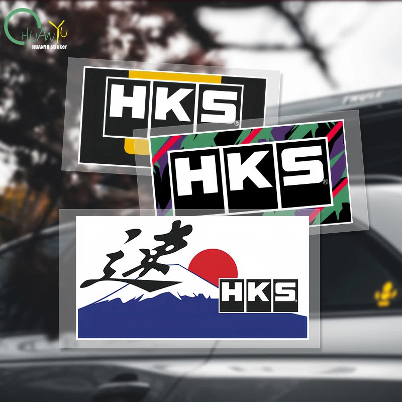 HKS JDM Reflective Car Sticker Decal Door Body Rear Window Scratch Cover Vinyl