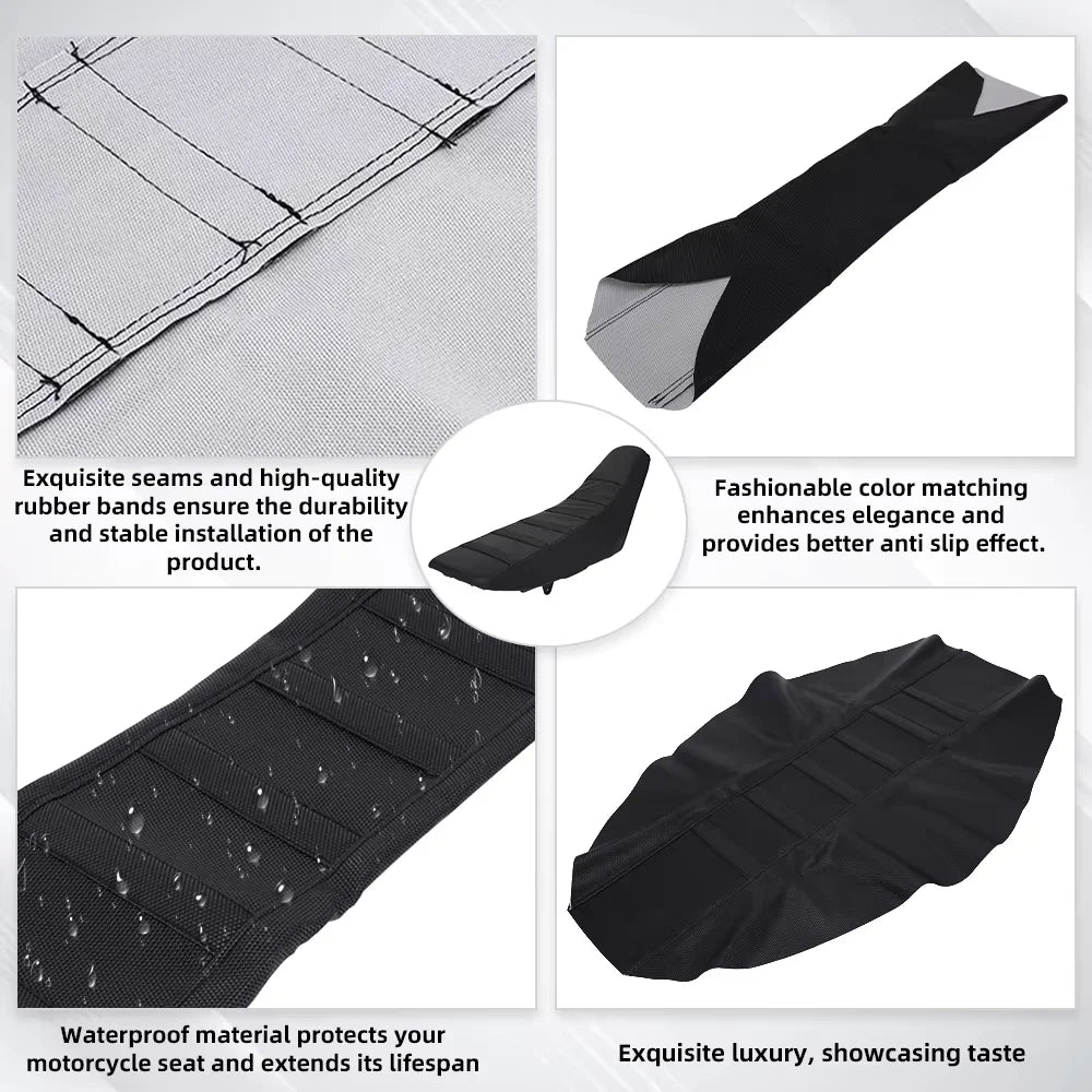 Universal Motorcycle Seat Cover Waterproof Gripper Soft Non-Slip Dirt Bike