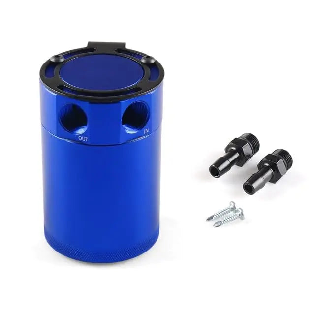 Universal 200ml Aluminum Oil Catch Can 2-Port Baffled Reservoir Tank