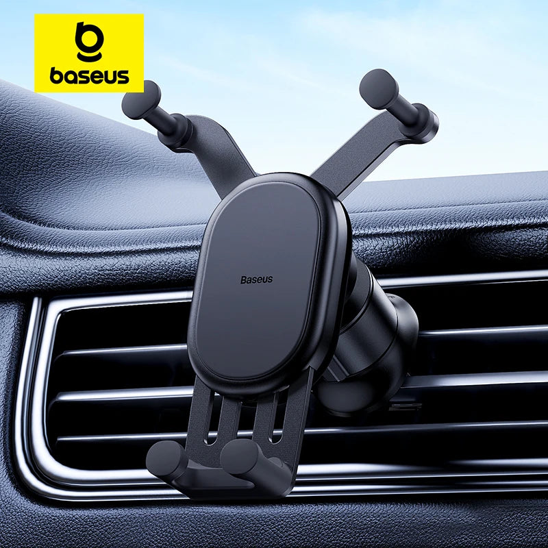 Gravity Car Phone Holder for Air Vent Universal Auto-Locking Silicone Mount