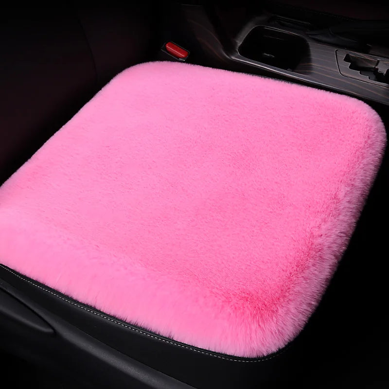 Universal Winter Plush Car Seat Cushion Soft Faux Rabbit Fur Seat Cover