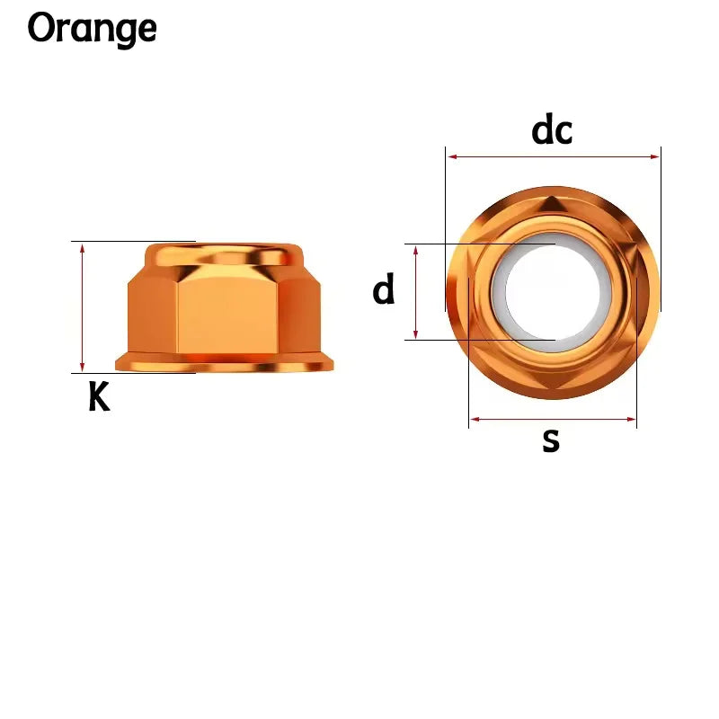 Aluminum Alloy Flange Nylon Lock Nuts M2-M8 Anodized RC FPV Drone Fasteners